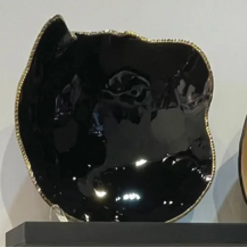DESROCH GLASS CENTERPIECE COLOR BLACK