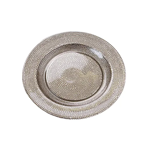 DESROCH HOMEWARES DECORATIVE DINING GREY FINISH PLATE- S