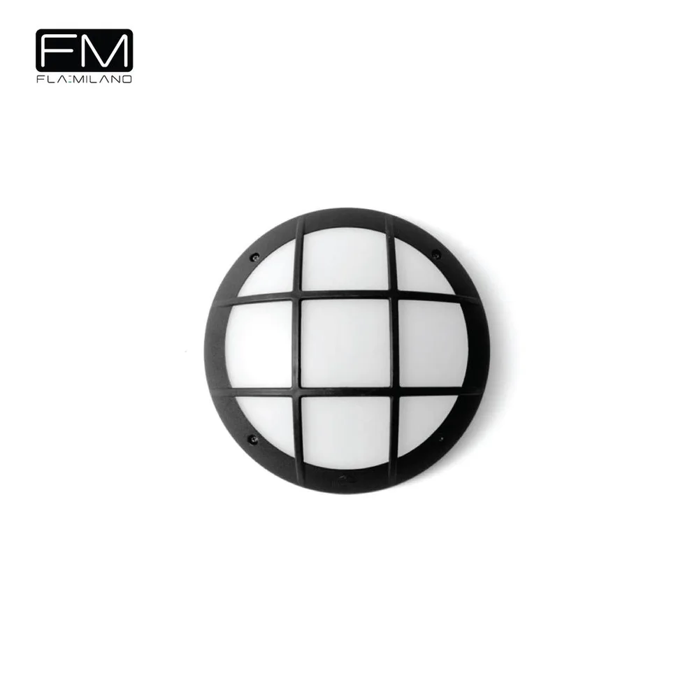 FLAMILANO TONIO SERIES 15W Ø220X78MM IP44 BLACK FINISH 4000K BULKHEAD WALL LIGHT