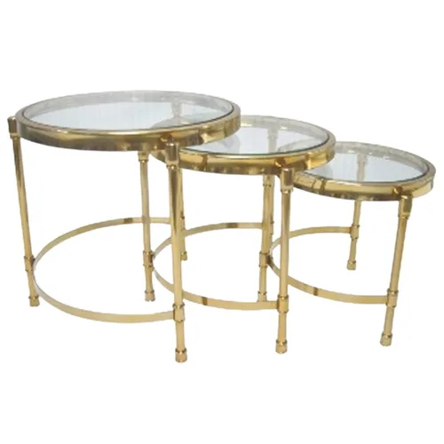 Nesting Side Table S/3 W/ Clear Glass 