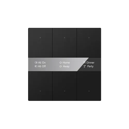 Lexa Vitara Series KNX S-series Push Button Sensor Display & Secure, 3-Gang Normal Glass Black