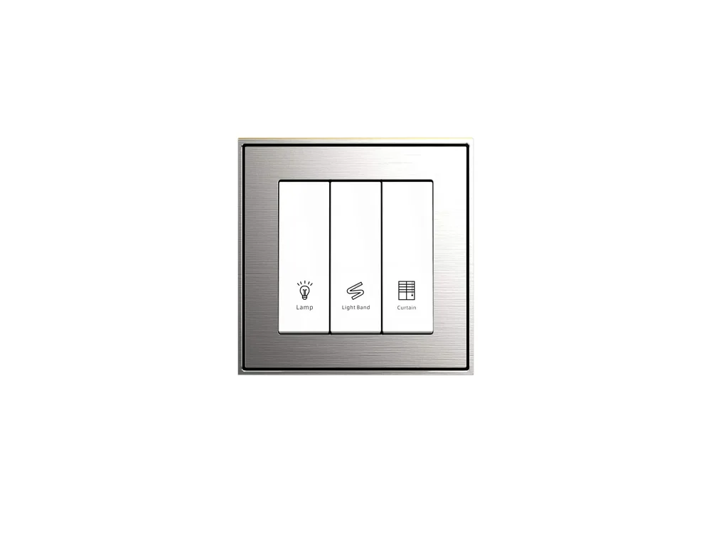 LEXA LEX SOCKET SERIES POLAR WHITE+BLACK 3-GANG/1-WAY SWITCH