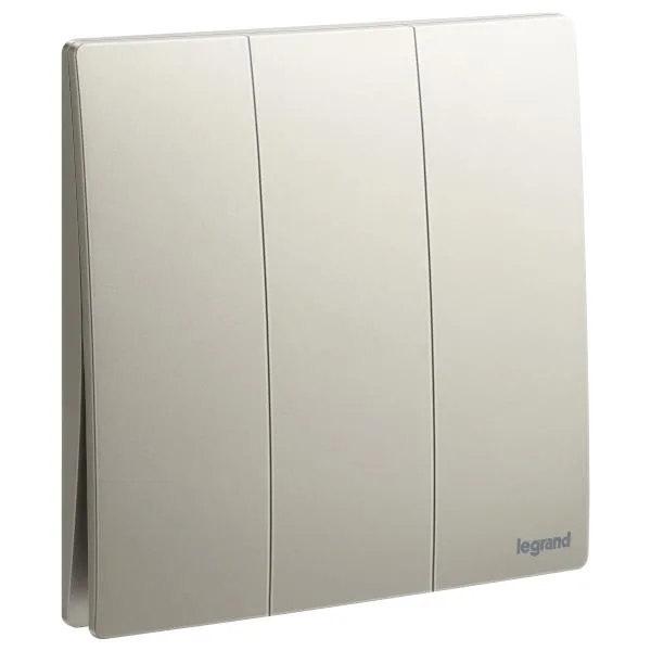 LEGRAND 3 Gang 1 Way 16AX switch Mallia Sense Champagne