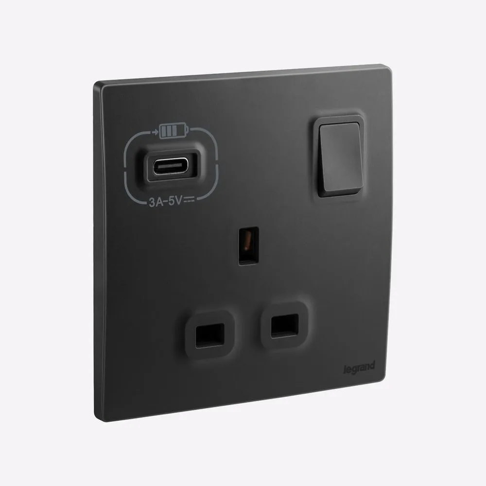 LEGRAND Mallia Senses - 1 gang wireless switch - Matt Black