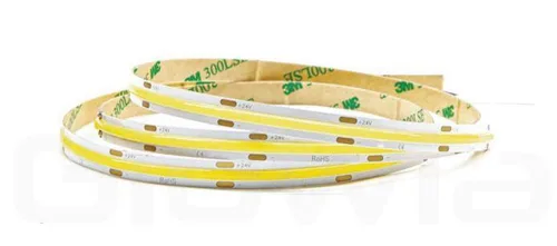 COB STRIP LIGHT 3000K  10W/M 24V DC 100lm/W 320LED/M SIZE-8mm IP20 ROLL-10Mtr