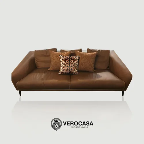 VEROCASA LIVING LUXURY AISABELLE LEATHER SOFA SMALL