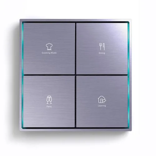 LEXA LEX FALL SERIES SCENARIO PANELS CLASSIC 4 SQUARE KEYS KNX SWITCH TORTOISE BLACK