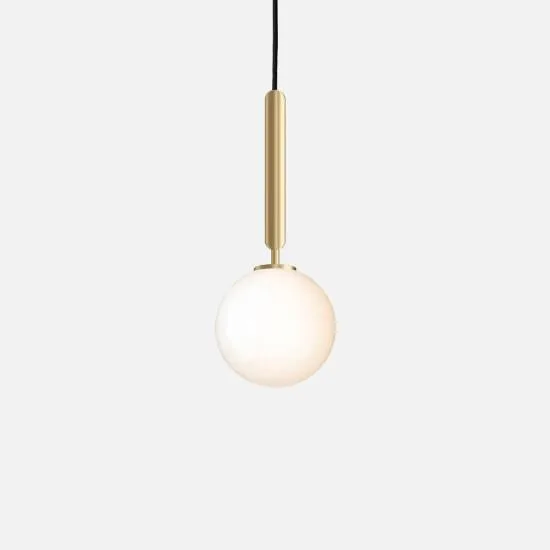DESROCH Ø150X400MM MATT GOLD ALUMINUM+GLASS E14 SUSPENDED LAMP