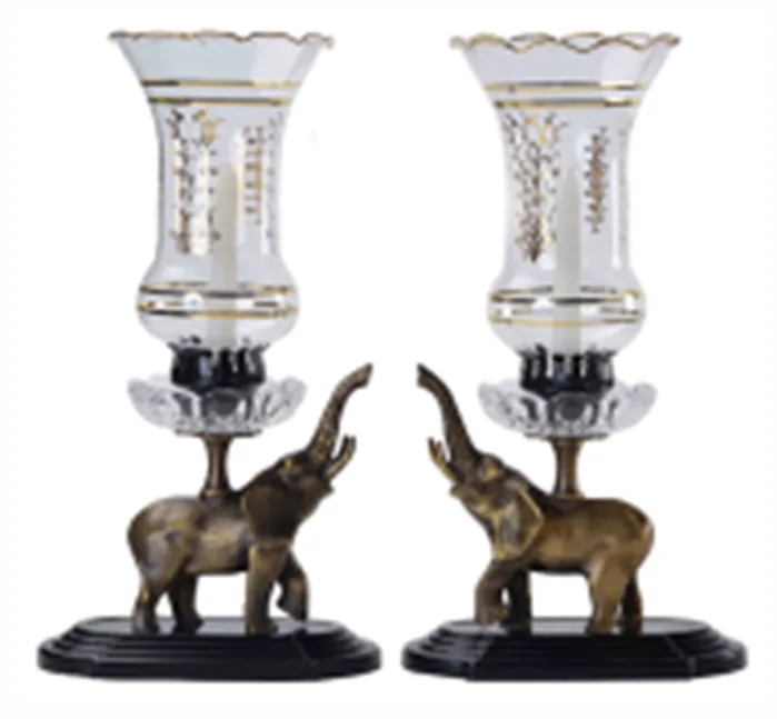 DESROCH CANDLE LIGHT & SCENTS GREHOM ELEPHANT CANDLEBRUM
