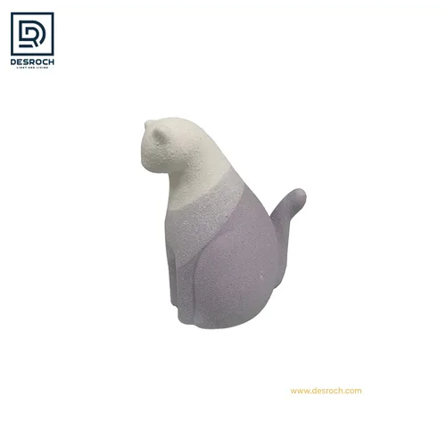 DESROCH DECOR ELEGANTE PURPLE CAT SCULPTURE