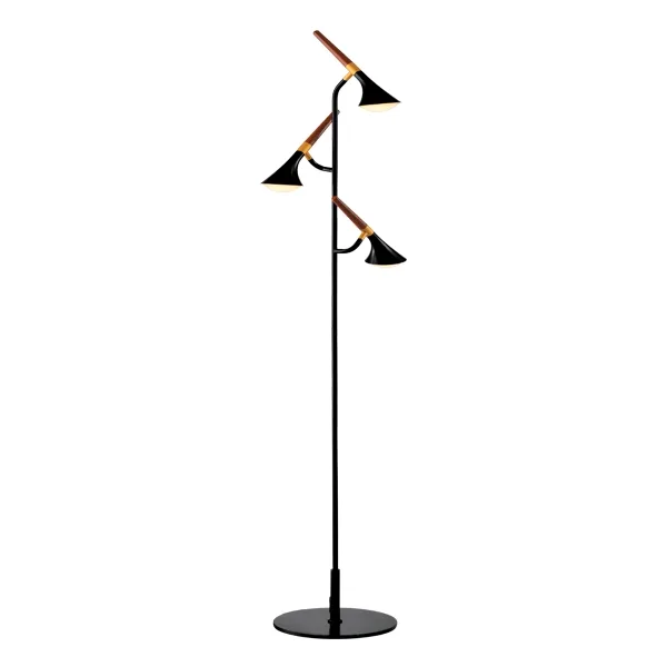 ELMARK DUNCAN LED FLOOR LAMP 15W 2800-3200K MATTE BLACK/WOOD