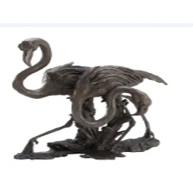 DESROCH DECOR FLAMINGO ANTIQUE SCULPTURED DECORATIVE DÉCOR