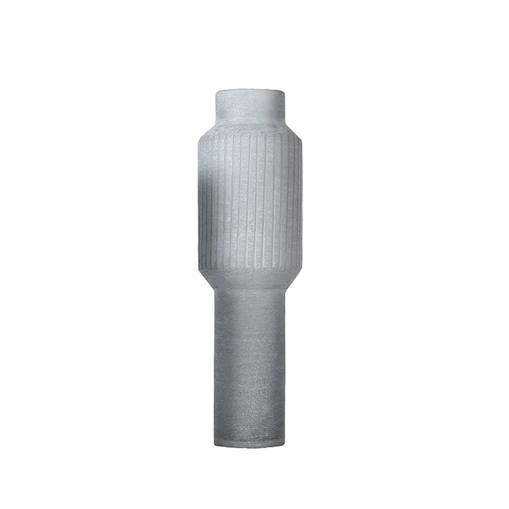 DESROCH DECOR MATTE GREY GLASS VASE