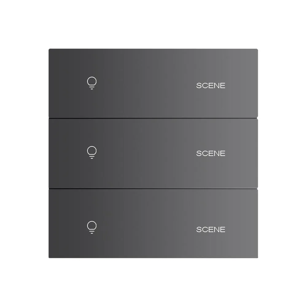 LEXA WL 3-Gang + 3-Scene Smart Switch Zigbee, Pc - Black