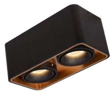 LUMIBRIGHT UNIQUE 20W 4000K BLACK WITH SAND+GOLD SPOT LIGHT IP20