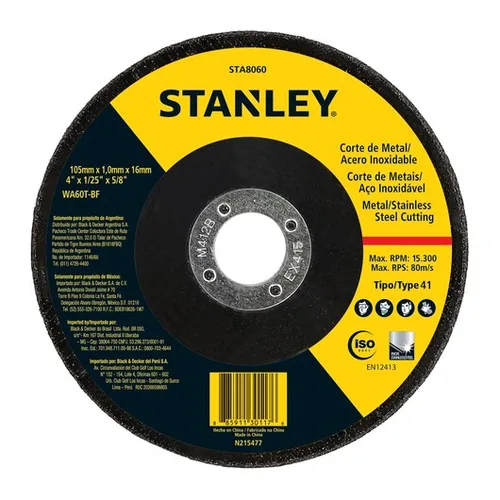 STANLEY 105 X 1.0 X 16 INOX CUTTING WHEEL T41
