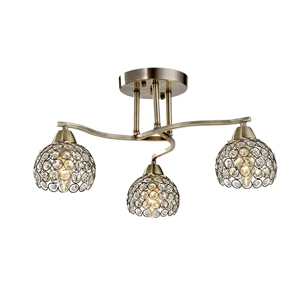 ELMARK LIZA CHANDELIER 3XE14 ANTIQUE BRASS