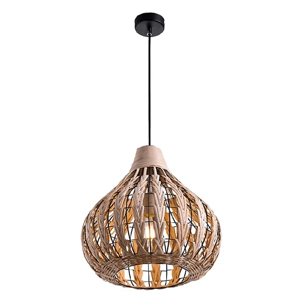ELMARK WOODY-D PENDANT 1XE27 BLACK /RATTAN