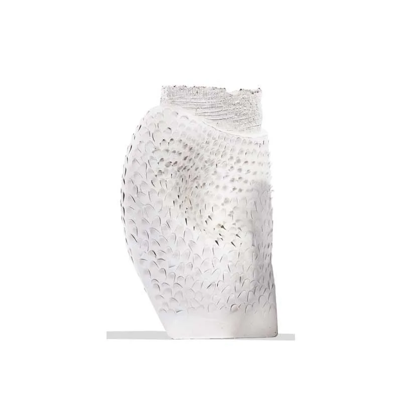 DESROCH DECOR MATTE WHITE CERAMIC  VASES & POTS