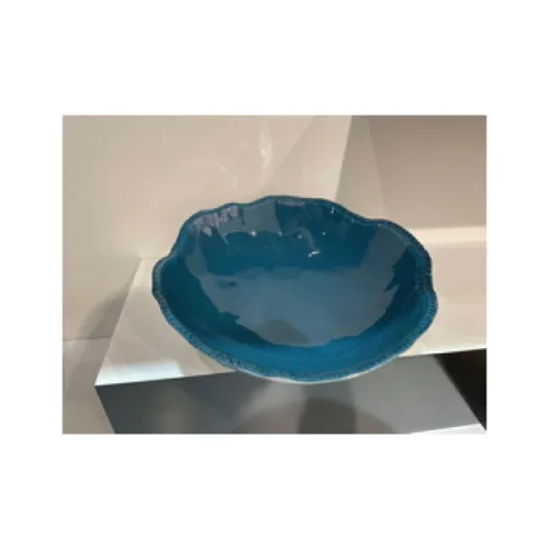 DESROCH GLASS CENTERPIECE SHINING BLUE COLOR