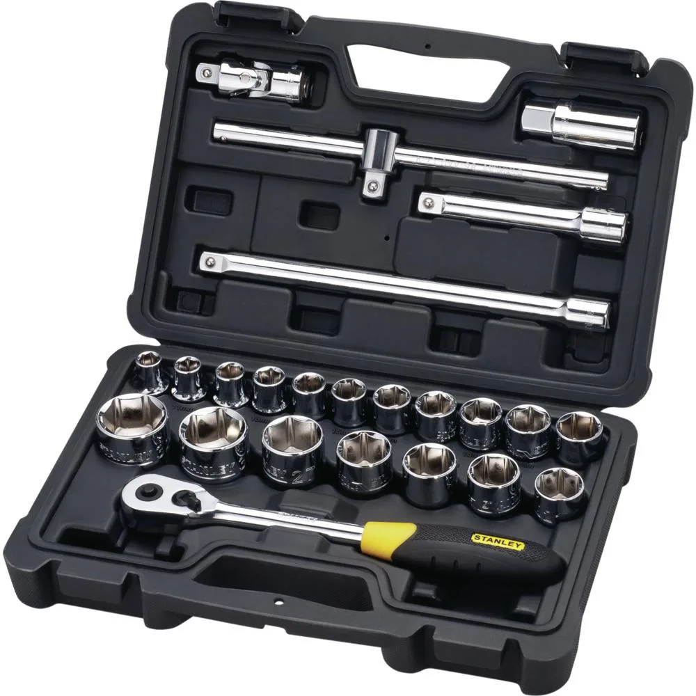 STANLEY 27PC-1/2 SQ. DR 12PT SOCKET SET MET