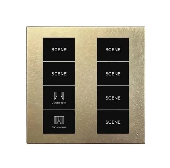 LEXA LEX-18LU 1 Curtain + 6 Scene Smart Switch (works with non-smart motor), Aluminum (Matte), Tuya Zigbee LX-WL-LX18LU-SW-2G-GY-AL-1C6S-ZB