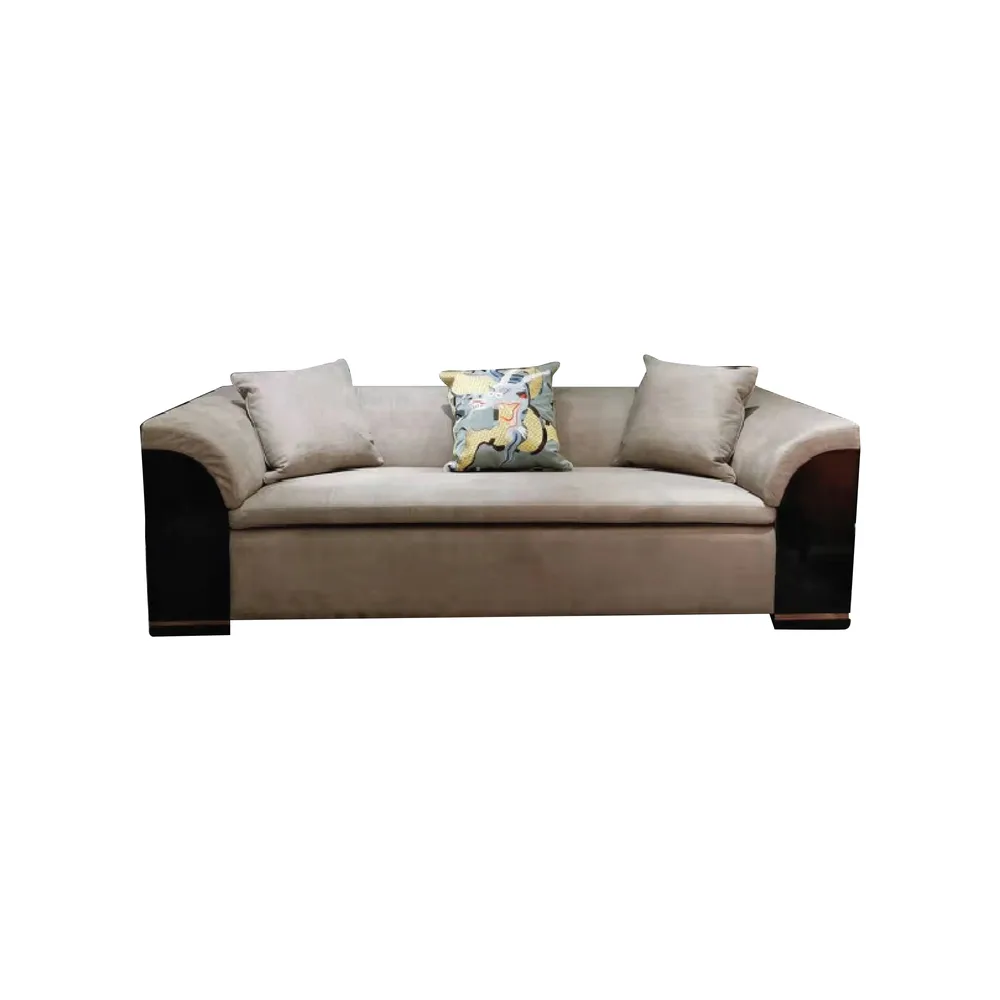 VEROCASA LIVING LUXURY SOLID WOOD FABRIC SPONGE FOUR SEETER SOFA