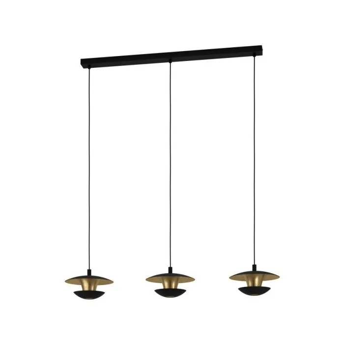 EGLO HL/3 GU10 SCHWARZ/GOLD 'NUVANO' PENDANT LAMPS