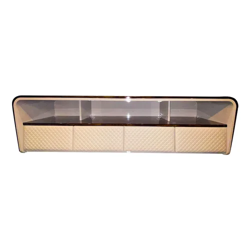 VEROCASA LIVING LUXURY MODERN LEATHER SOLID WOOD TV CABINET