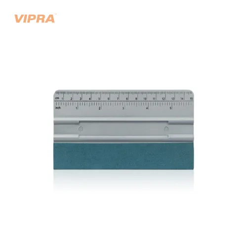 VIPRA SILVER SQUEEGEE WITH RULER TAPE AND SUEDE FELT 6INCH X 2.9INCH