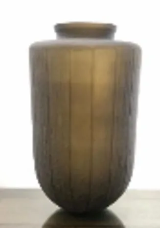 DOME VASE - GLASS WITH SMOKE BROWN FINISH