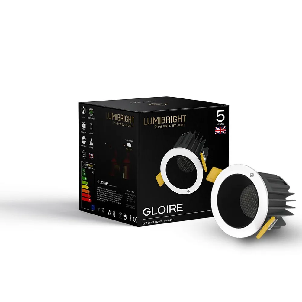 LUMIBRIGHT GLOIRE LUMIINDOOR 24W 4000K WHITE+MATT BLACK SPOT LIGHT WITH DRIVER