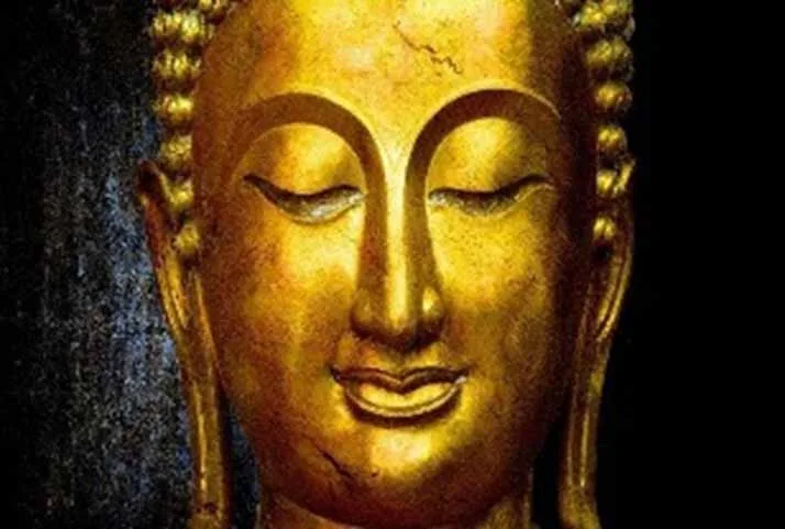 DESROCH ART CANVAS WALL HANGING WITH GOLDEN BUDDHA