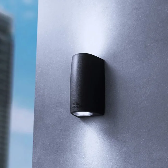 FUMAGALLI MARTA 90 2L LED 7W GU10 BLACK OUTDOOR WALL LAMP