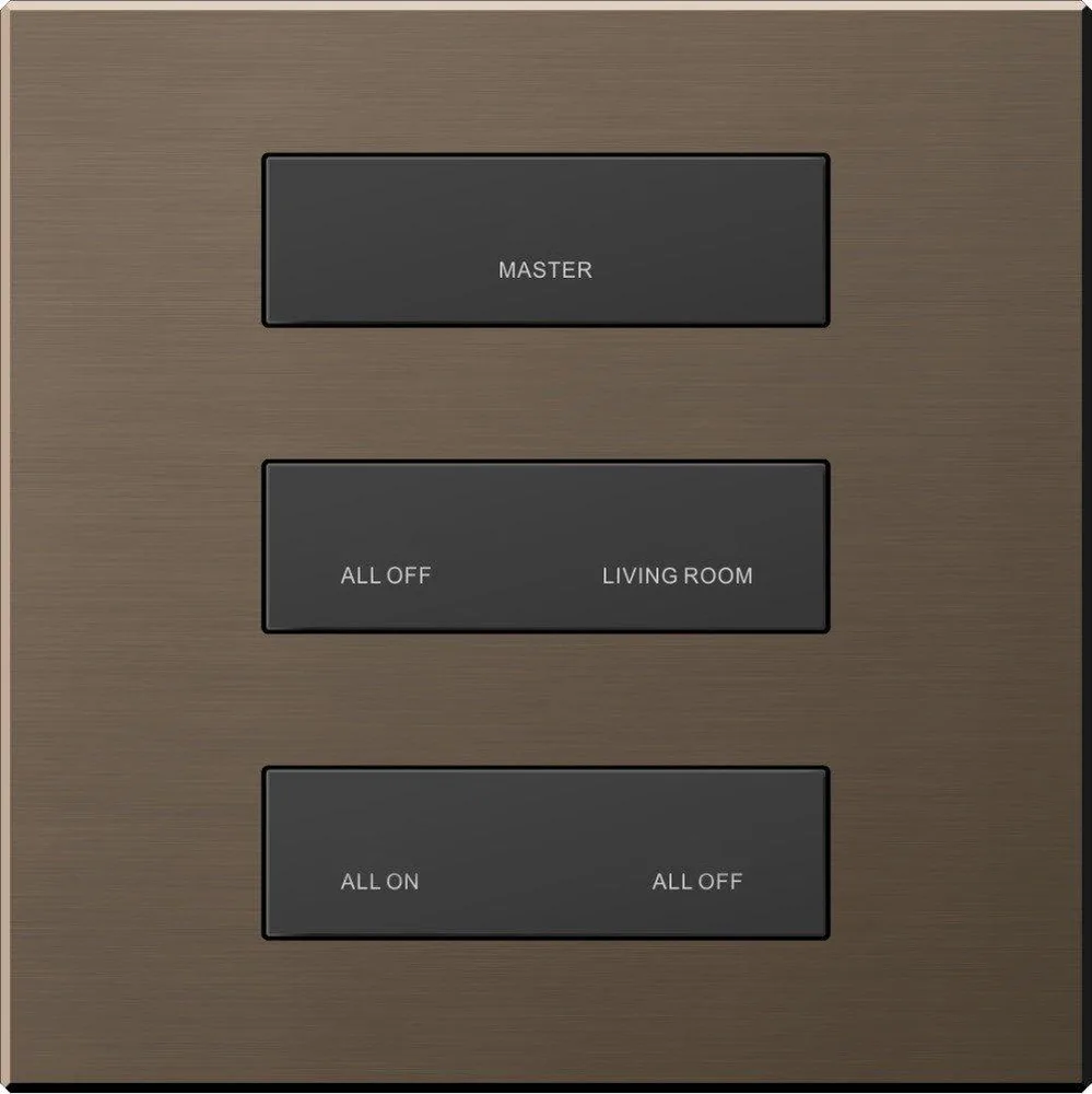 LEX-GAUZE-Six-button metal smart panel (KNX interface base) champagne gold