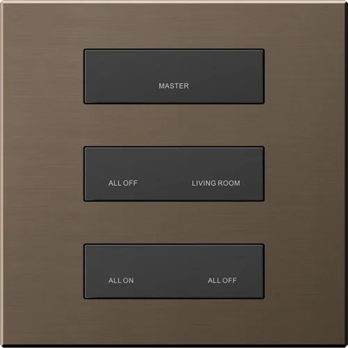 LEX-GAUZE-Six-button metal smart panel (KNX interface base) champagne gold