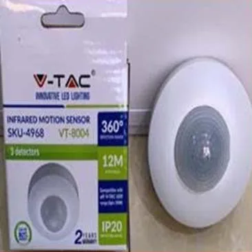 V-TAC WHITE INFRARED MOTION SENSOR IP20