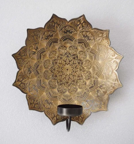 DESROCH CANDLE LIGHT & SCENTS FIGA COPPER T-LIGHT WALL HOLDER