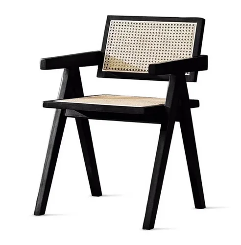 DESROCH AMERICAN ASH  SOLID WOOD +RATTAN CHAIR