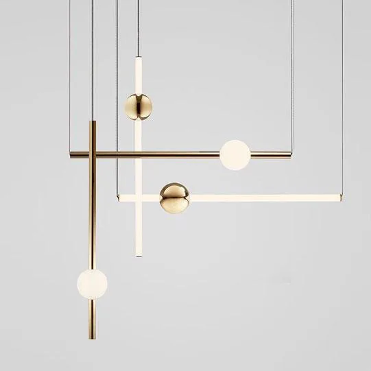 DESROCH BAR ART VERTICAL LINE PENDANT LIGHT SET OF 4
