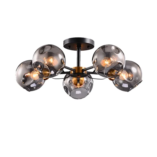 ELMARK ELLARIA CHANDELIER 5xE27 WOOD/GREY