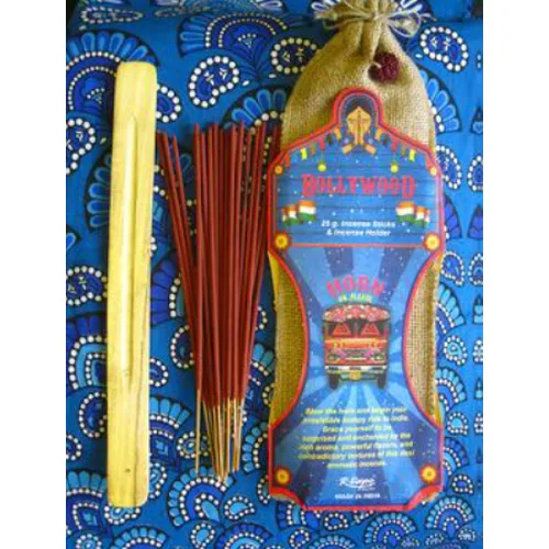 DESROCH FRAGRANCES 25 G. GREAT INDIAN INCENSE IN JUTE BAG WITH WOODEN HOLDER,YOGA