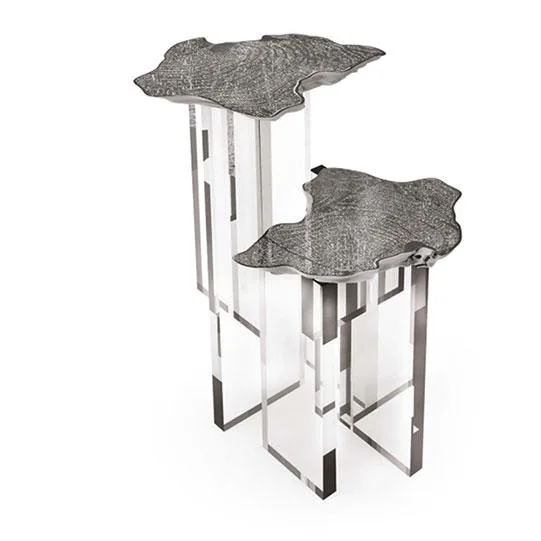 VEROCASA ACRYLIC+ALUMINUM SIDE TABLE LIVING FURNITURE