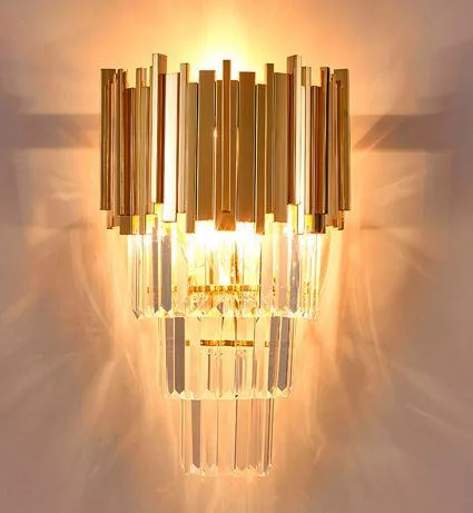 DESROCH INDOOR E14 CRYSTAL IRON GOLD WALL LAMP