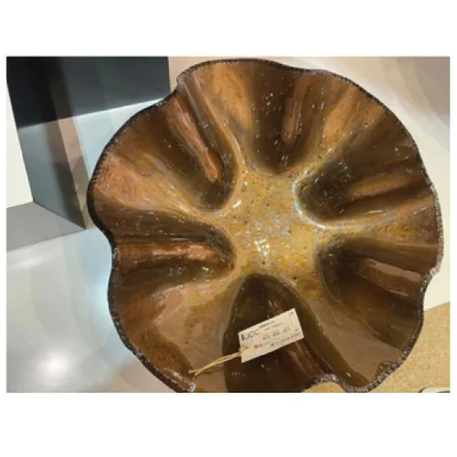DESROCH GLASS CENTERPIECE ENV NEW BRONZE COLOR