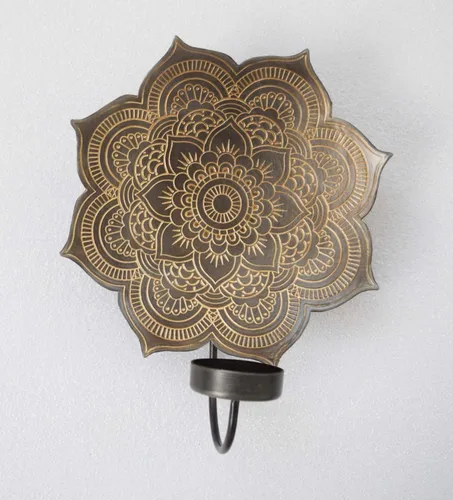 DESROCH CANDLE LIGHT & SCENTS INDODA T-LIGHT ZINC WALL HOLDER