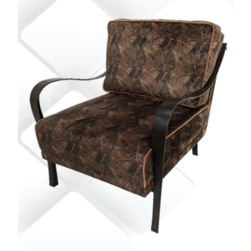 DESROCH FABRIC AND METAL OCCATIONAL CHAIR PRINTED AND ANTIQUE FURNITURE