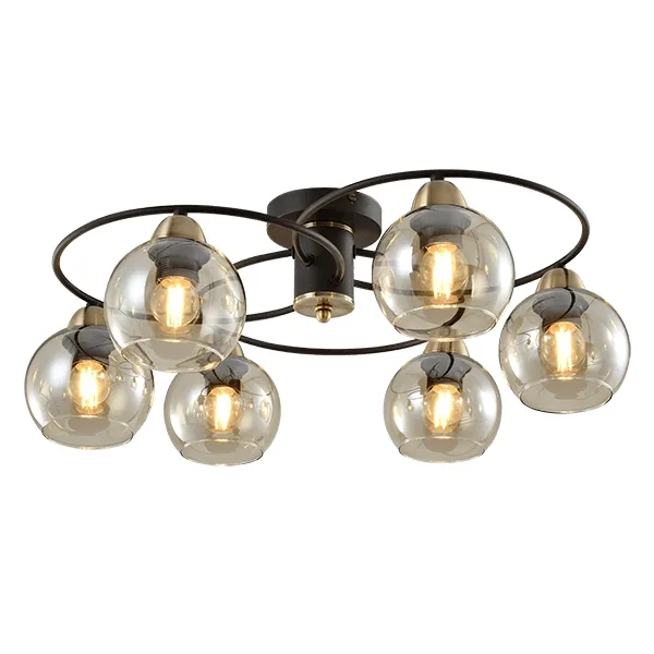 ELMARK JAY CHANDELIER 6XE27 SAND BLACK/BRONZE