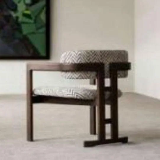 VEROCASA LUXURY LIVING WOOD AND FABRIC ARM CHAIRS FURNITURE