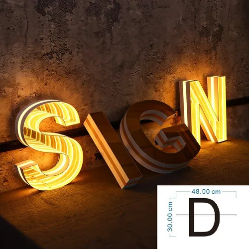 BLS1008 BRIGHTLUXX 480X300MM 3D ACRYLIC LETTER D